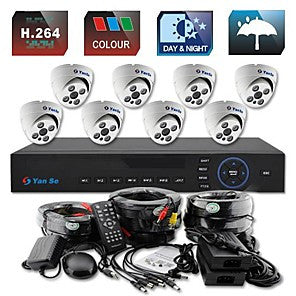 8CH H.264 960H DVR Security System with 8 700TVL Camera & 1TB HD